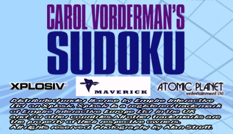 Carol Vorderman's Sudoku title screen for PSP